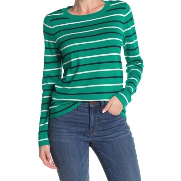 NWOT J. Crew Multicolor Stripe Pullover Sweater long sleeves - Picture 1 of 8